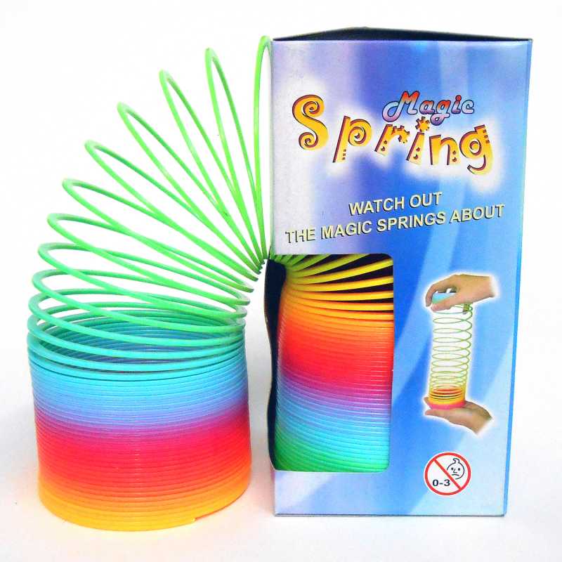 12x Regenbogenspirale - extra lang - bunte Springfeder Treppenläufer Ø 7,5 x 15 cm