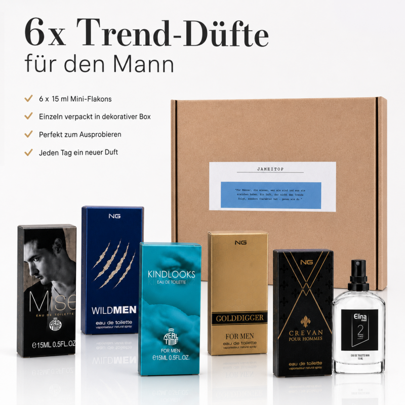 Trend Düfte: Set X 6 (sechs) Parfüm für Herren 15 ML jedes einzeln in Box Zerstäuber Spray - Kopie