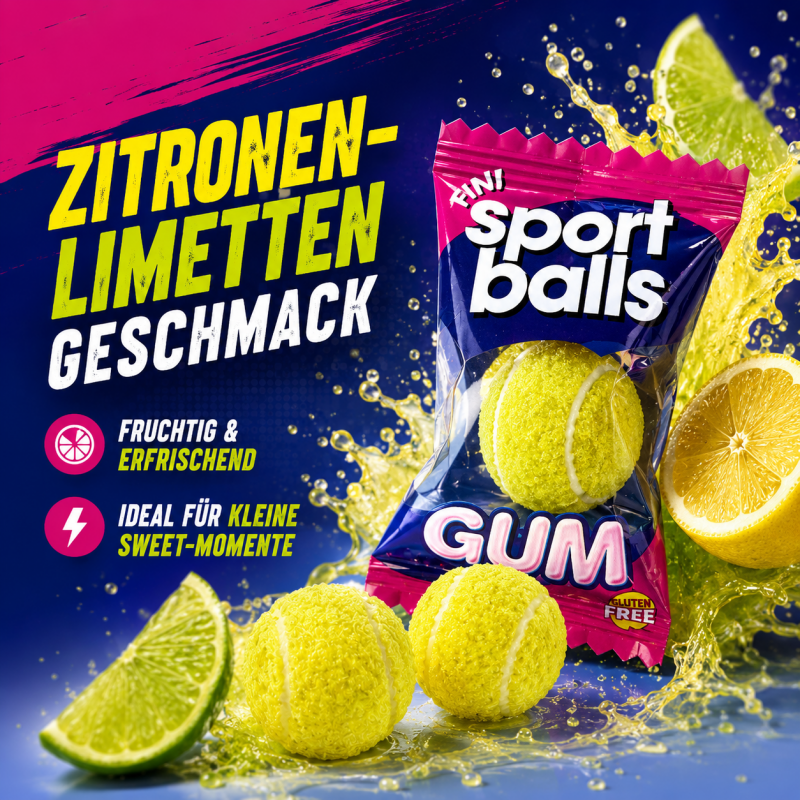Tennisball KAUGUMMI 10er Pack Tennis Bälle mit Fruchtfüllung