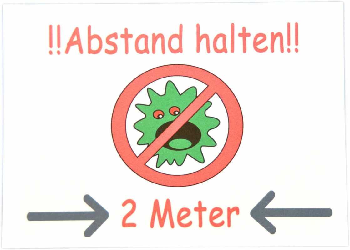 4 X Karte - Abstand HALTEN - Warnkarte Don´t Panic Achtung / Warnung