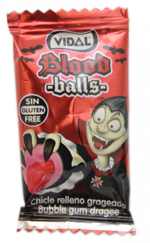 Blood Balls KAUGUMMI 10er Pack Vampir Blut Bälle mit saurer flüssiger Füllung