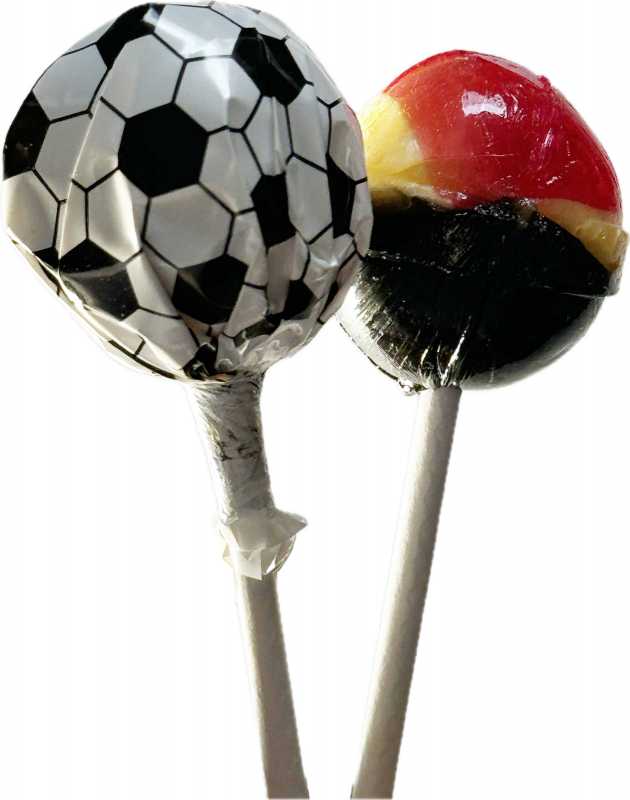 Fußball Lutscher 10 Stück / 170 Gramm in Deutschland Farben (schwarz/rot/gold) - Fußball