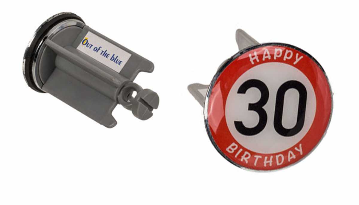 Waschbeckenstöpsel Happy Birthday 30 Geburtstags Stöpsel 7 x 4 cm für das Waschbecken