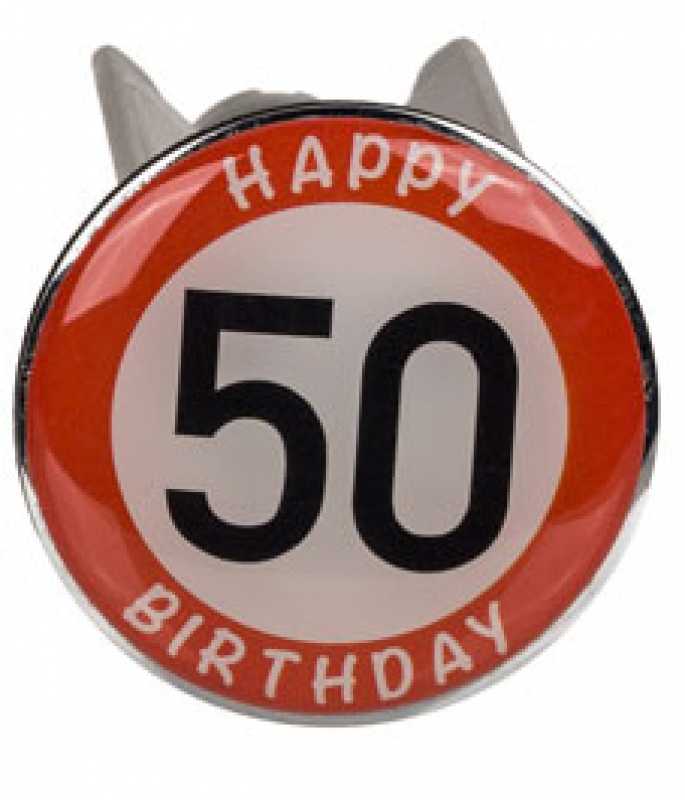 Waschbeckenstöpsel Happy Birthday 50 Geburtstags Stöpsel 7 x 4 cm für das Waschbecken