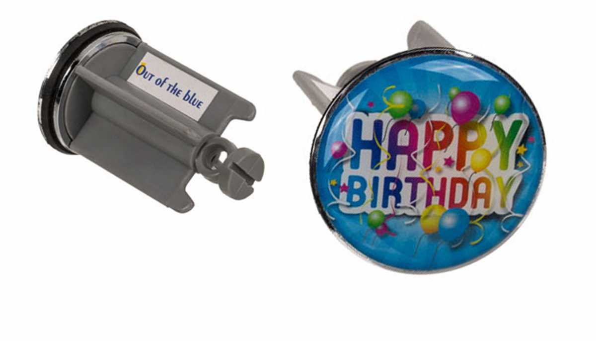 Waschbeckenstöpsel Happy Birthday Geburtstags Stöpsel 7 x 4 cm für das Waschbecken Logo