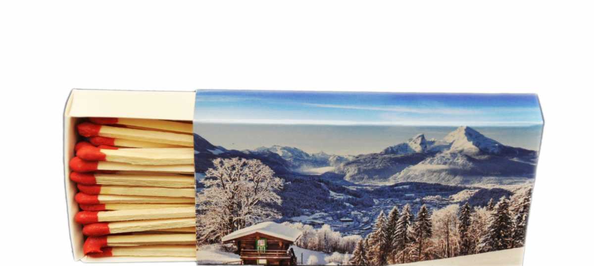 jameitop® 8 x 45er Packungen XL Streichholzschachteln, 10cm mit Winter Design Streichhölzer Zündhölzer