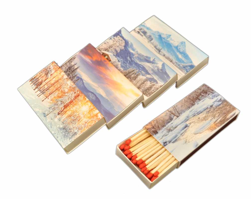 jameitop® 8 x 45er Packungen XL Streichholzschachteln, 10cm mit Winter Design Streichhölzer Zündhölzer