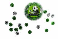 Fussball Glanz Konfetti Streudeko silber und grün metallic ca. 230 Stück Party Mitbringsel