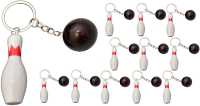 jameitop® Bowling Pin + Kugel 12 Stück Schlüsselanhänger Kegel Strike Set