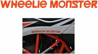 WHEELIEMONSTER Aufkleber/Sticker Supermoto 20X1,5CM orange für Tank/Schutzblech/Kotflügel/Custom/Dekor