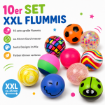 10 XXL Flummis 45mm Mix Set Hüpfbälle extrem großer Flummi 10 Stück Pack