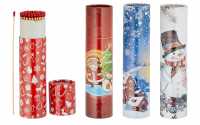 4 x 75er Rund-Packungen XXL Weihnachten Kaminstreichhölzer, 20cm Schneemann/Nikolaus Motive