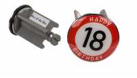 Waschbeckenstöpsel Happy Birthday 18 Geburtstags Stöpsel 7 x 4 cm für das Waschbecken